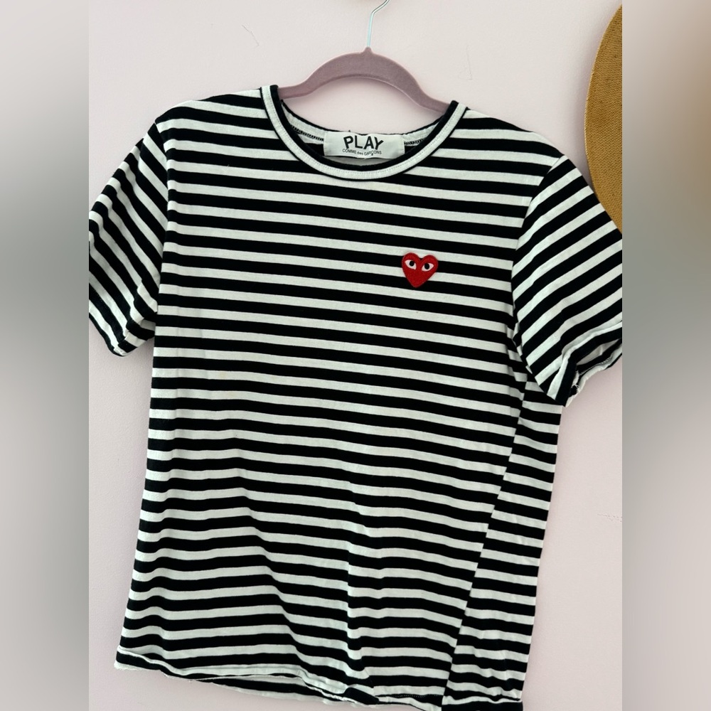 Rare Comme des Garçons PLAY black and white striped t-shirt made in Japan
